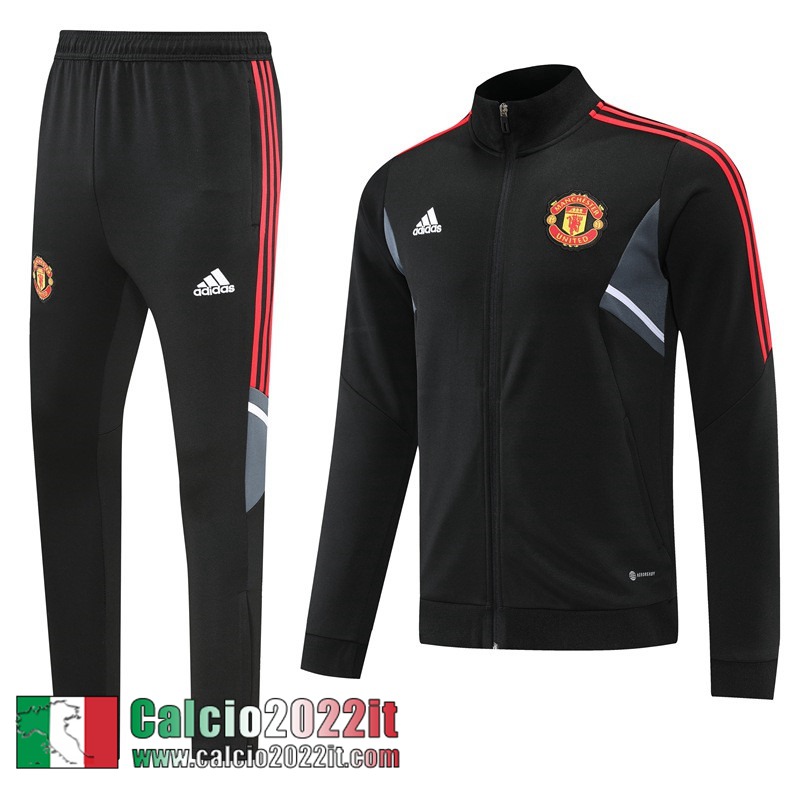 Manchester United Full Zip Giacca Nero Uomo 2022 2023 JK465