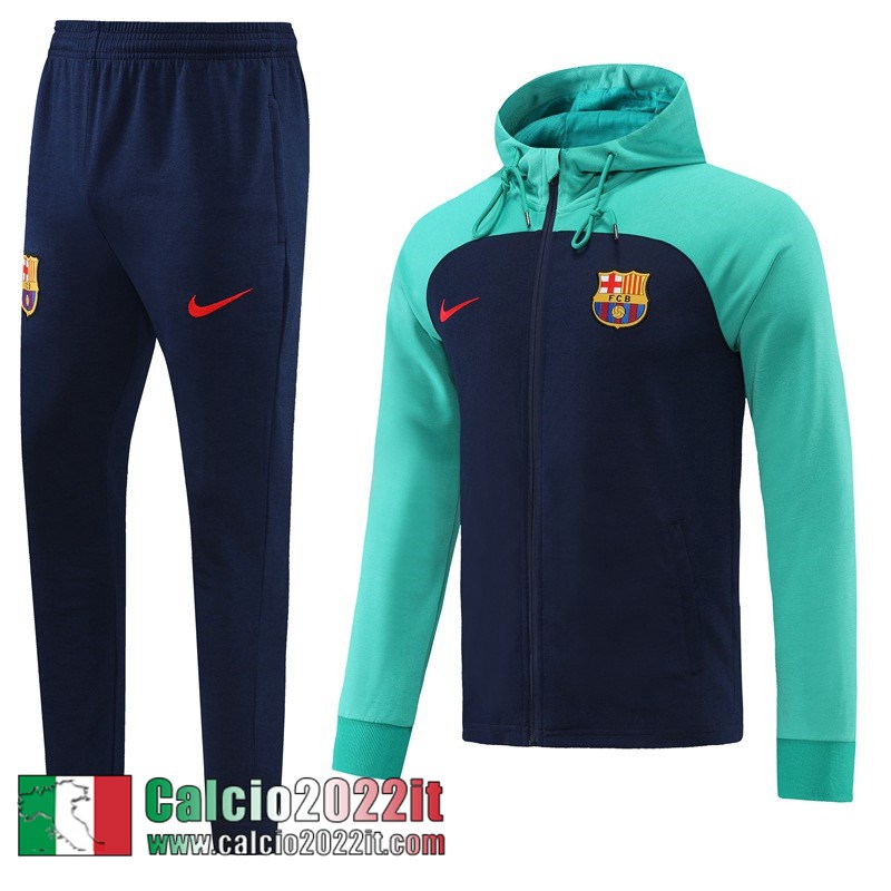 Barcellona Full Zip Hoodie - Giacca blu verde Uomo 2022 2023 JK480