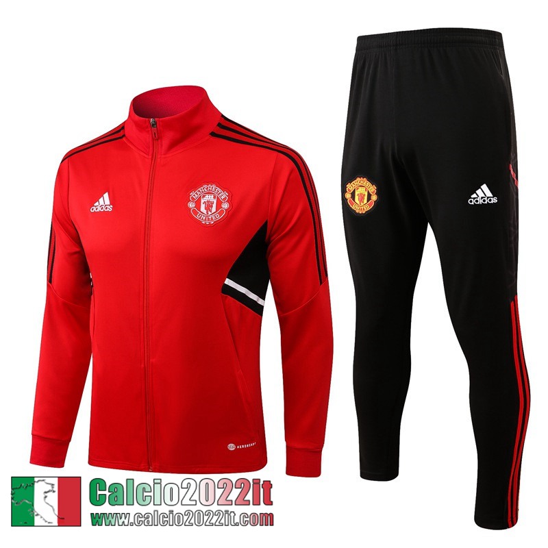 Manchester United Full Zip Giacca rosso Uomo 2022 2023 JK483