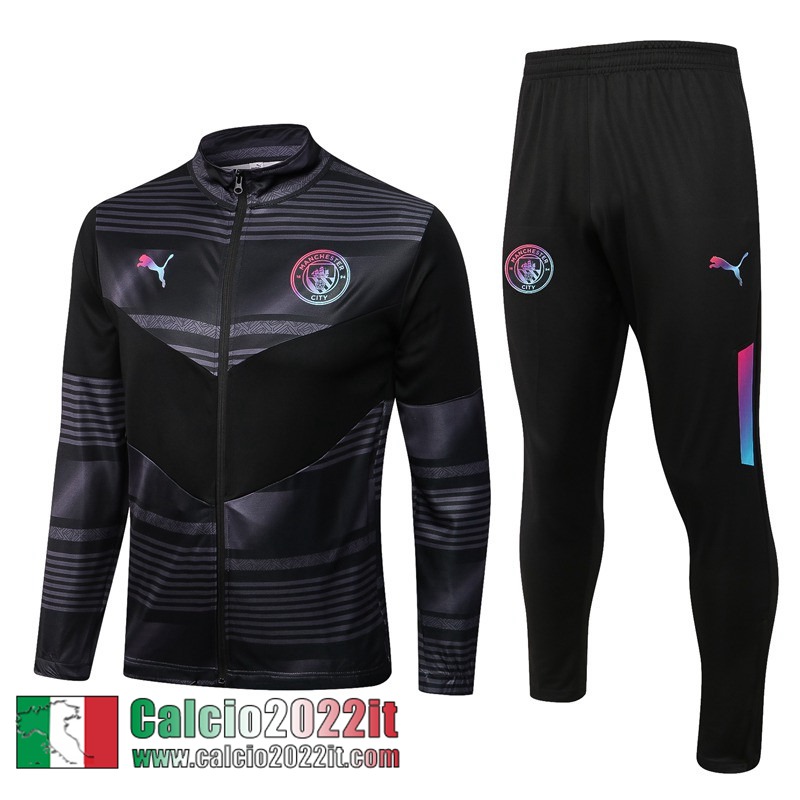 Manchester City Full Zip Giacca nero, grigio Uomo 2022 2023 JK486