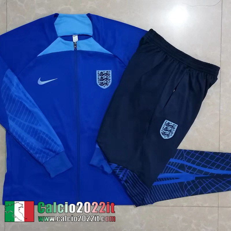 Inghilterra Full Zip Giacca blu Uomo 2022 2023 JK490