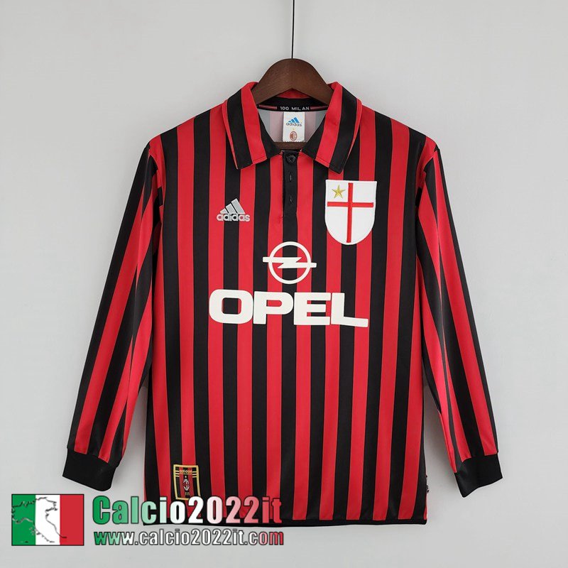 AC Milan Retro Maglia Calcio Prima Uomo Manga Larga 99 00 FG180