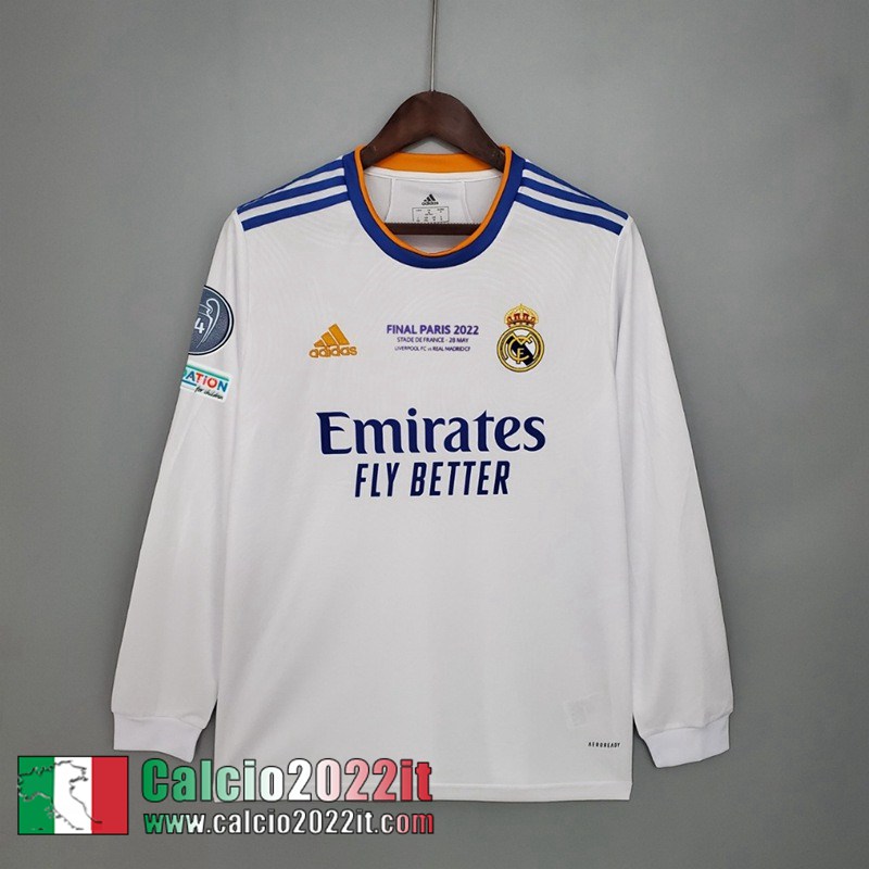 Real Madrid Maglia Calcio Prima Uomo Manga Larga 2021 2022 KL07