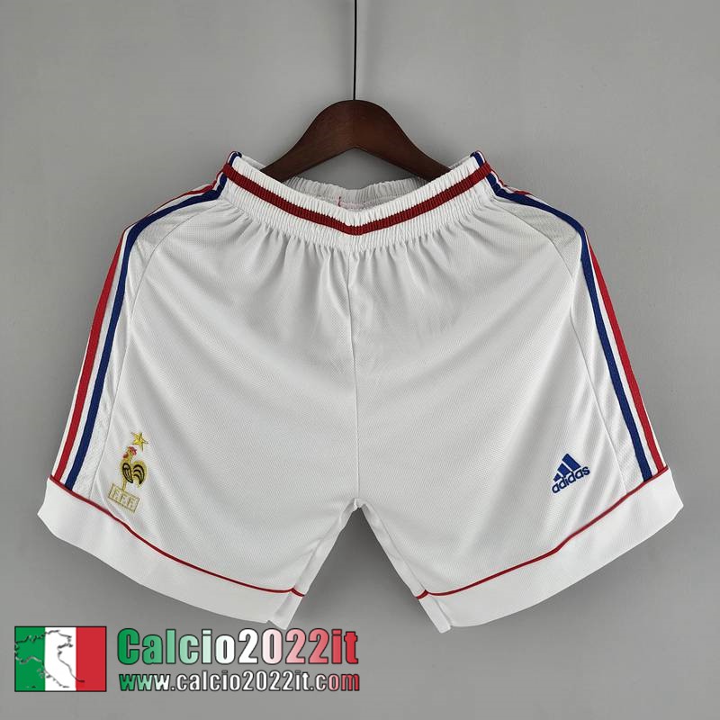 Francia Retro Pantaloncini Calcio Bianco Uomo 1998 DK158