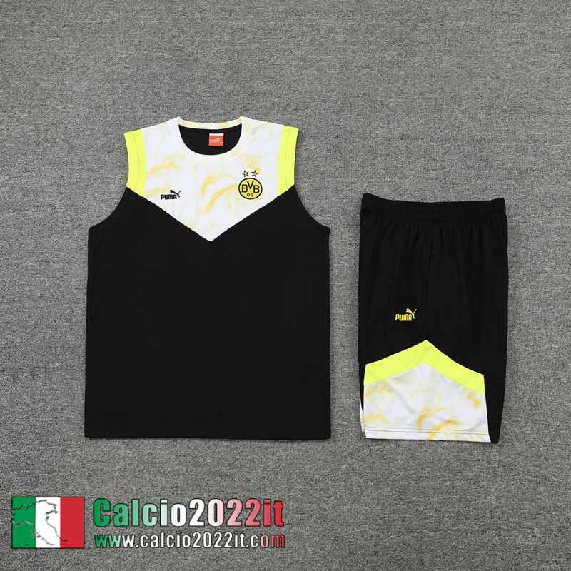 Dortmund Tute Calcio Senza maniche Nero Uomo 2022 2023 TG392