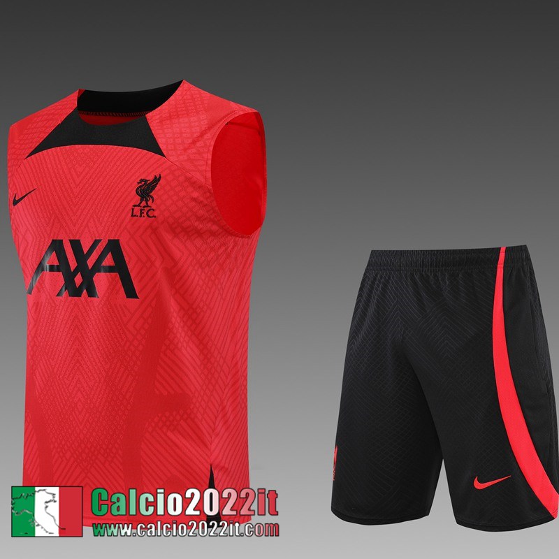 Liverpool Tute Calcio Senza maniche rosso Uomo 2022 2023 TG400