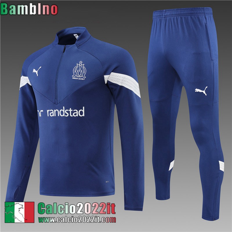Olympique Marsiglia Tute Calcio blu Bambini 2022 2023 TK333