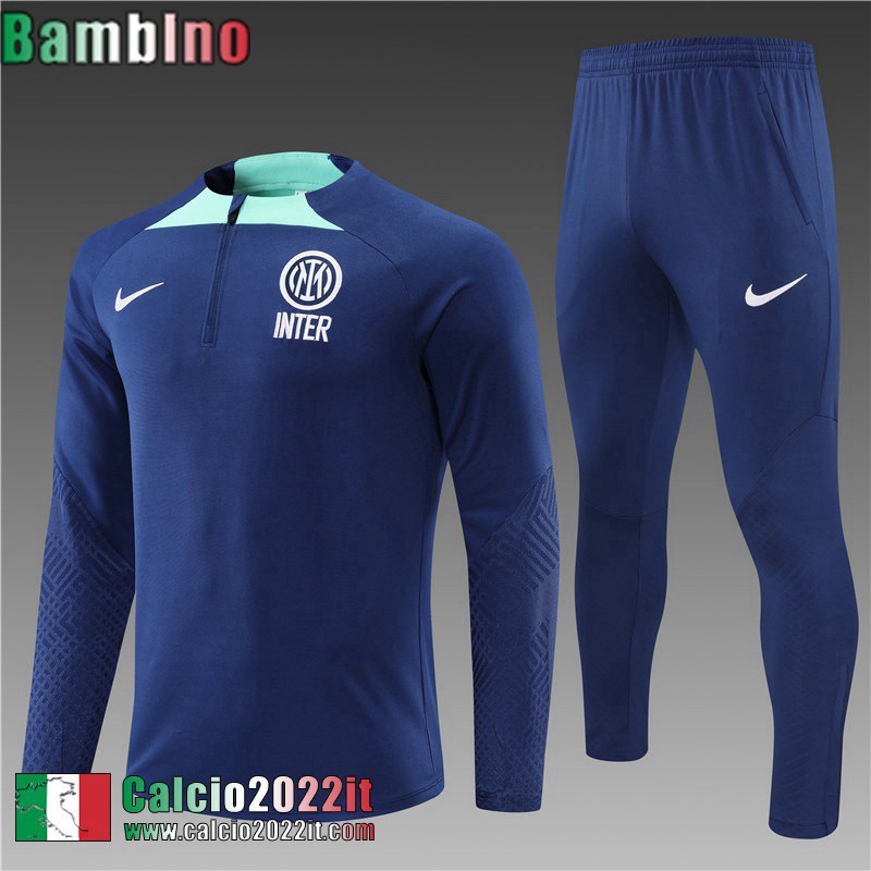 Inter Milan Tute Calcio Blu Reale Bambini 2022 2023 TK354