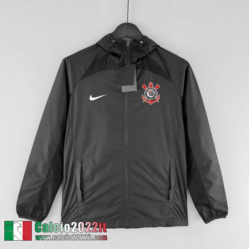 Corinthians Giacca a vento Cappuccio Nero Uomo 2022 2023 WK127