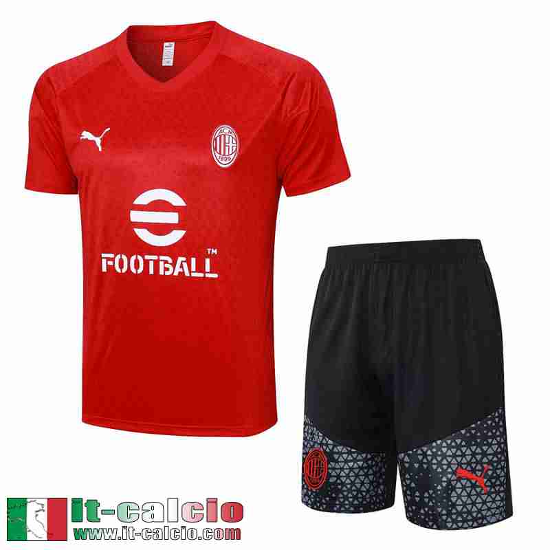 AC Milan Tute Calcio T Shirt rosso Uomo 2023 2024 A138