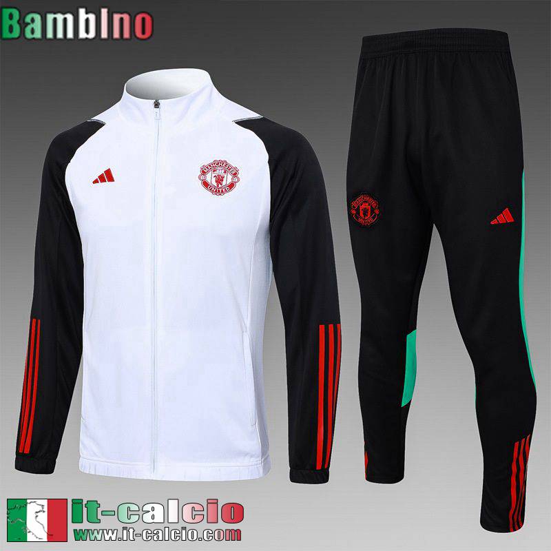 Manchester United Full-Zip Bianco Bambino 2023 2024 C42