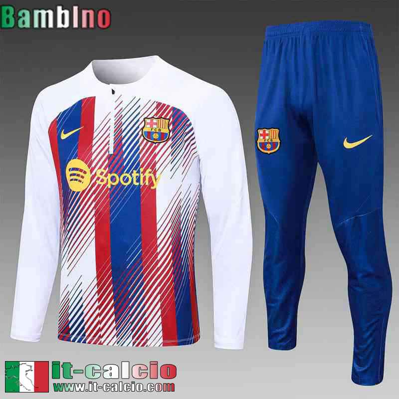 Barcellona Tute Calcio Bianco Bambino 2023 2024 C44