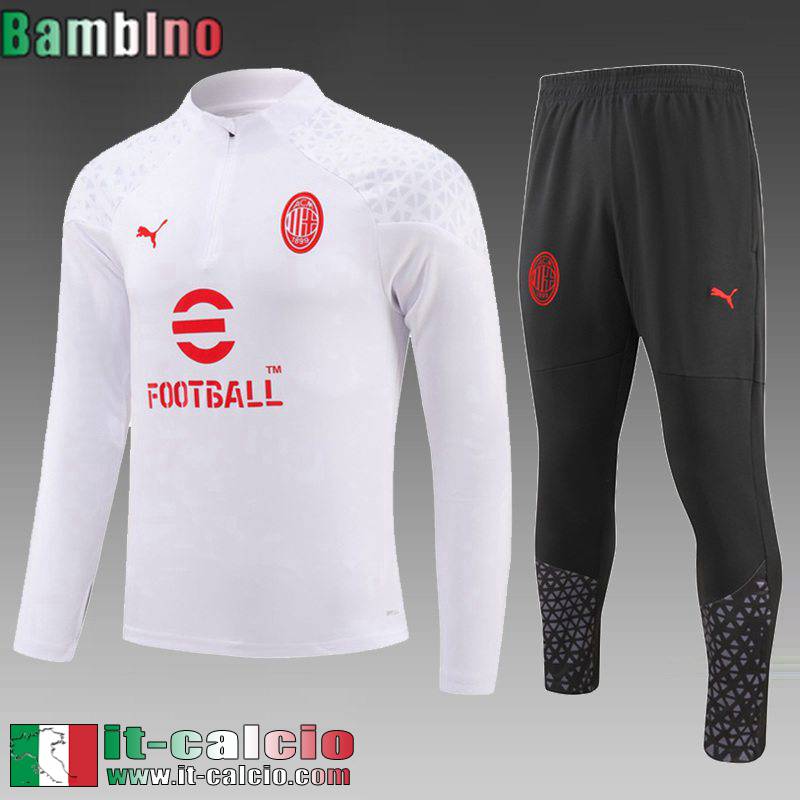 AC Milan Tute Calcio Bianco Bambino 2023 2024 C55