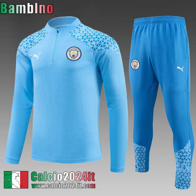 Manchester City Tute Calcio cielo blu Bambino 2023 2024 C59