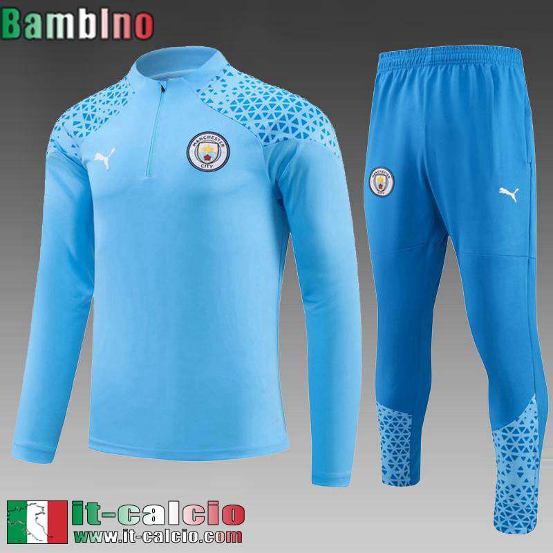 Manchester City Tute Calcio cielo blu Bambino 2023 2024 C59