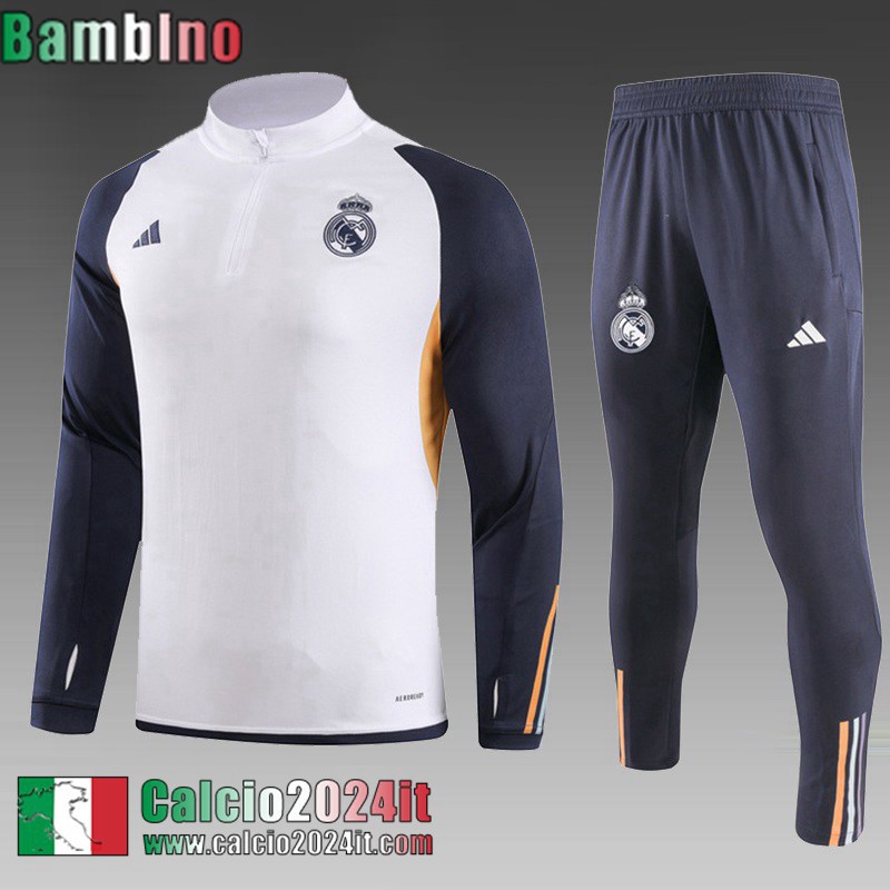 Real Madrid Tute Calcio Bianco Bambino 2023 2024 C62