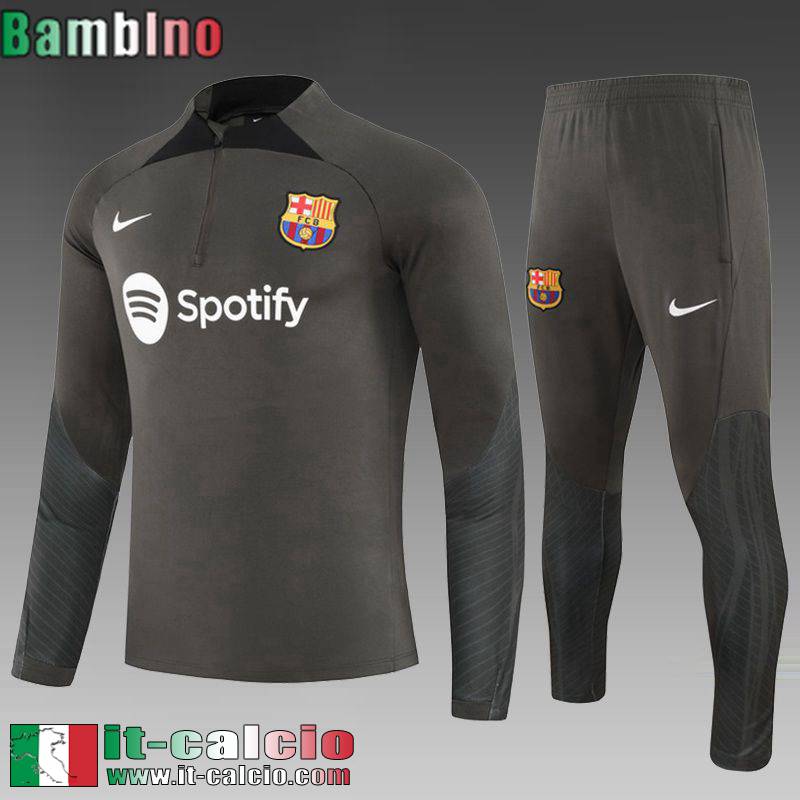 Barcellona Tute Calcio grigio scuro Bambino 2023 2024 C64