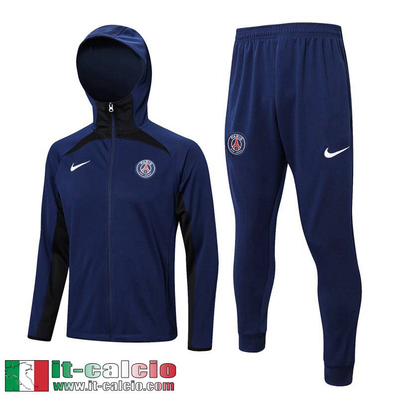 PSG Full-Zip Giacca Cappuccio blu navy Uomo 2023 2024 JK714