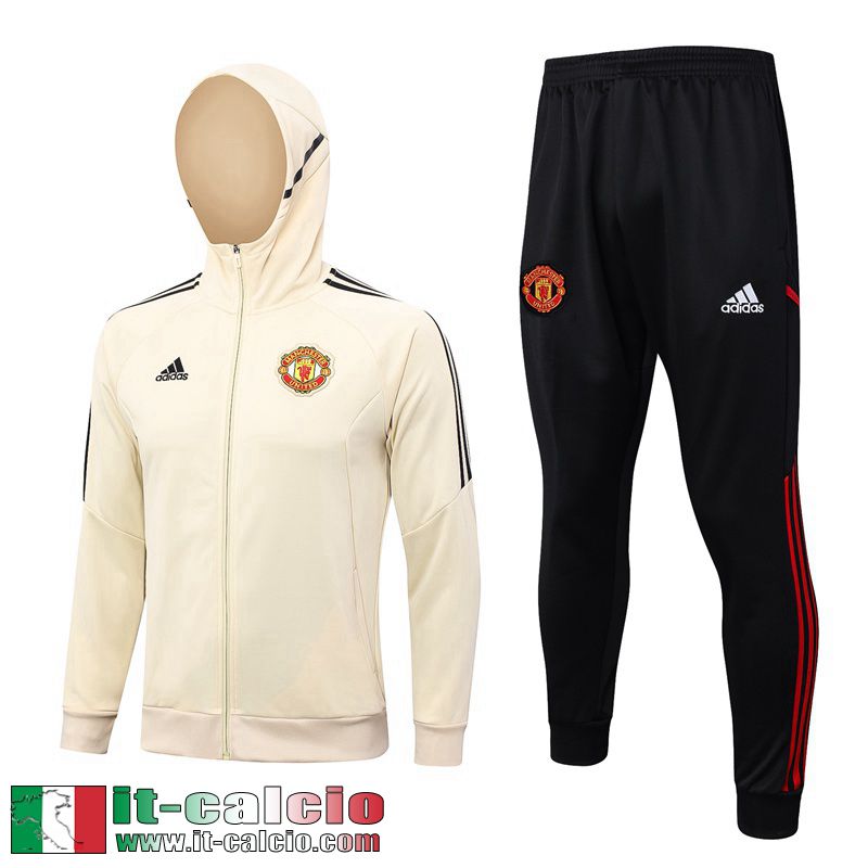 Manchester United Full-Zip Giacca Cappuccio albicocca Uomo 2023 2024 JK716