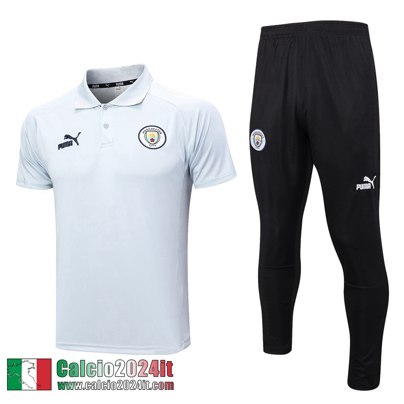 Manchester City Polo Shirts Bianco Uomo 2023 2024 PL640