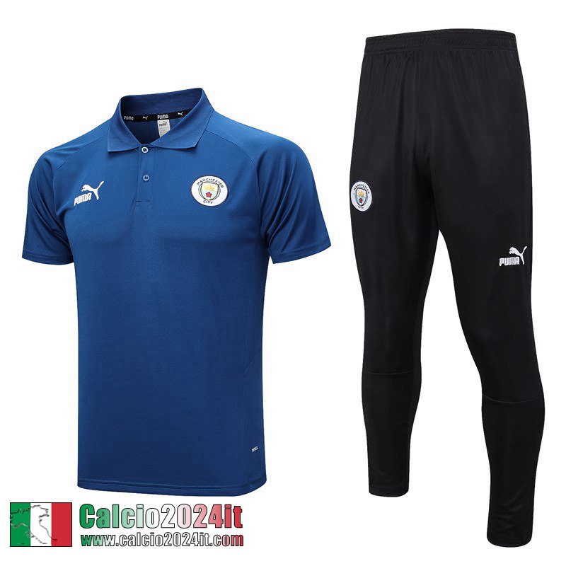 Manchester City Polo Shirts blu Uomo 2023 2024 PL641