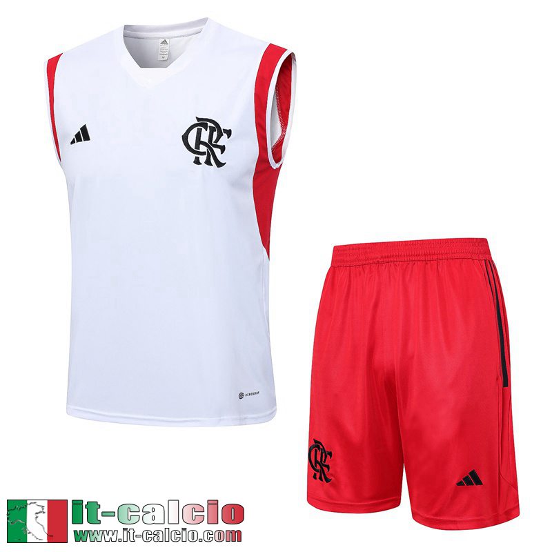 Flamengo Tute Calcio Senza maniche Bianco Uomo 2023 2024 TG761