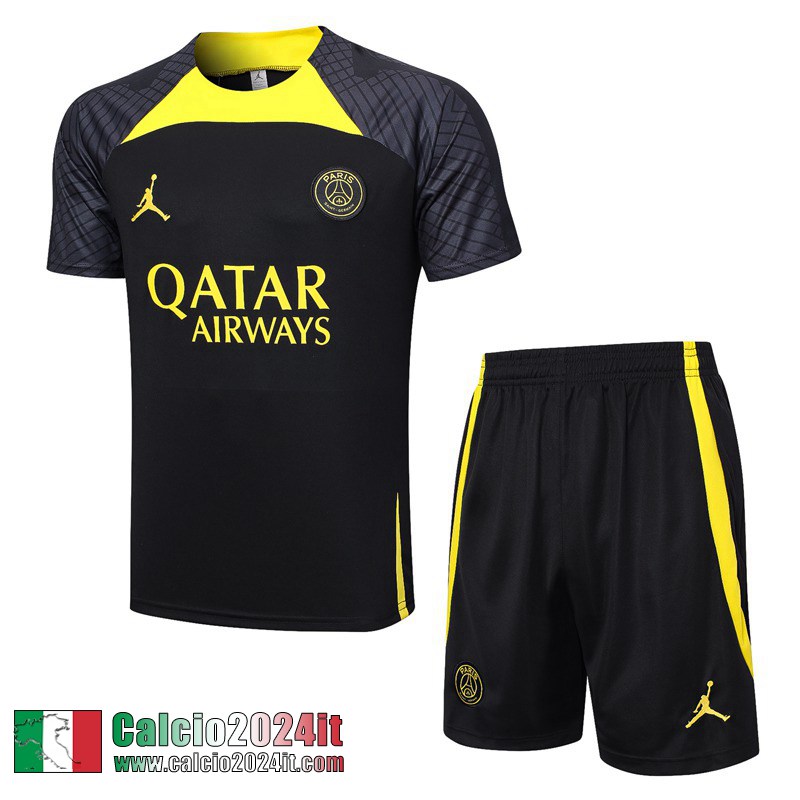 PSG Tute Calcio T Shirt nero Uomo 2023 2024 TG768