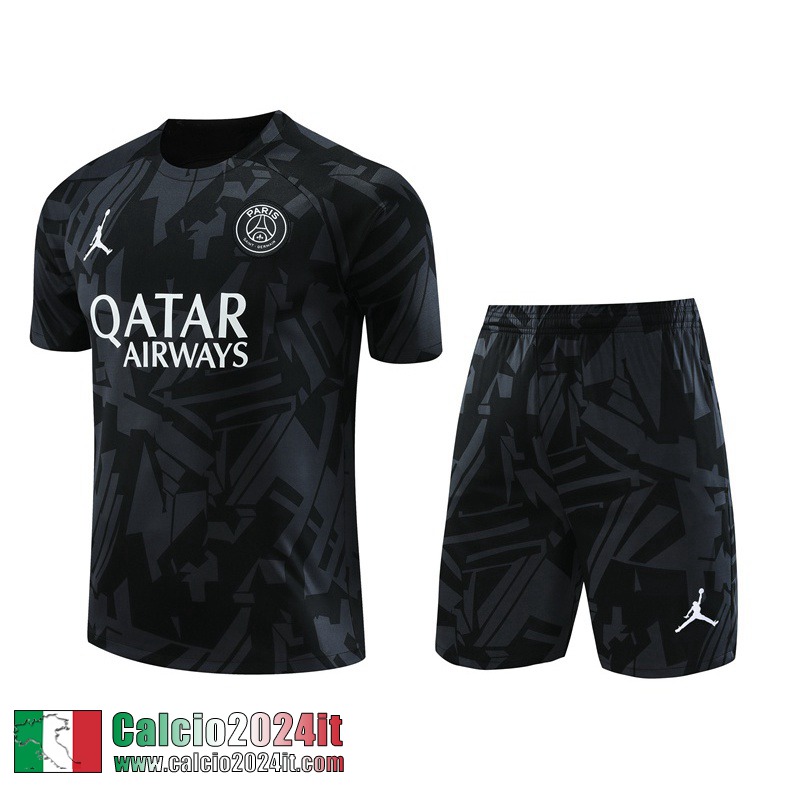 PSG Tute Calcio T Shirt nero Uomo 2023 2024 TG807