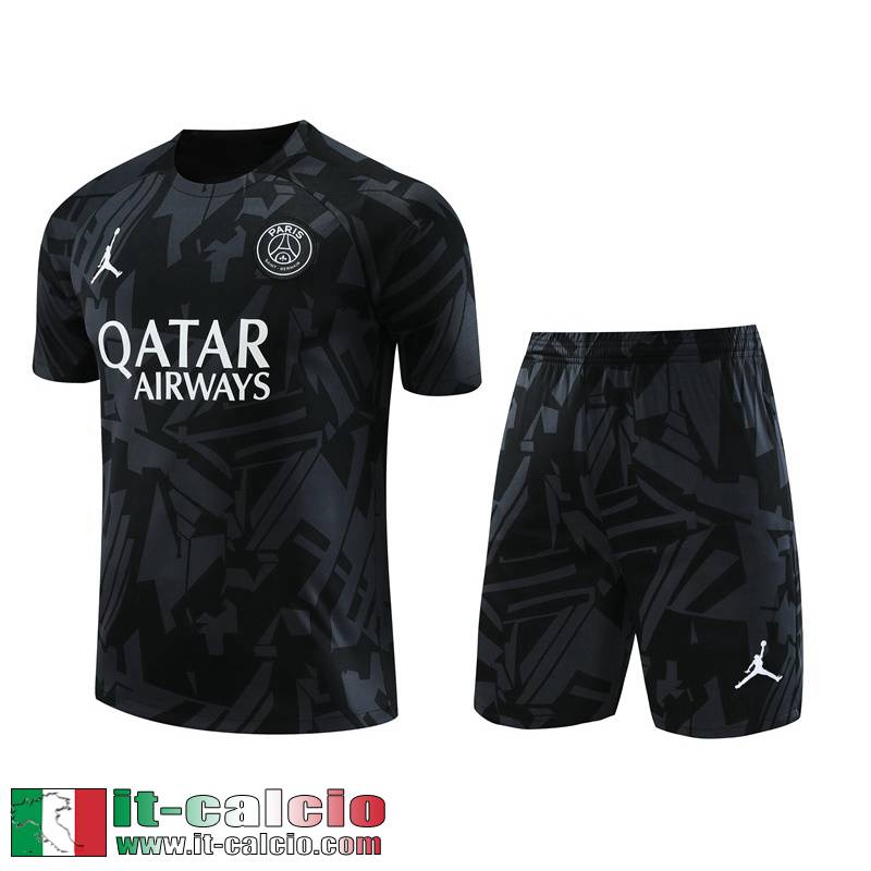 PSG Tute Calcio T Shirt nero Uomo 2023 2024 TG807