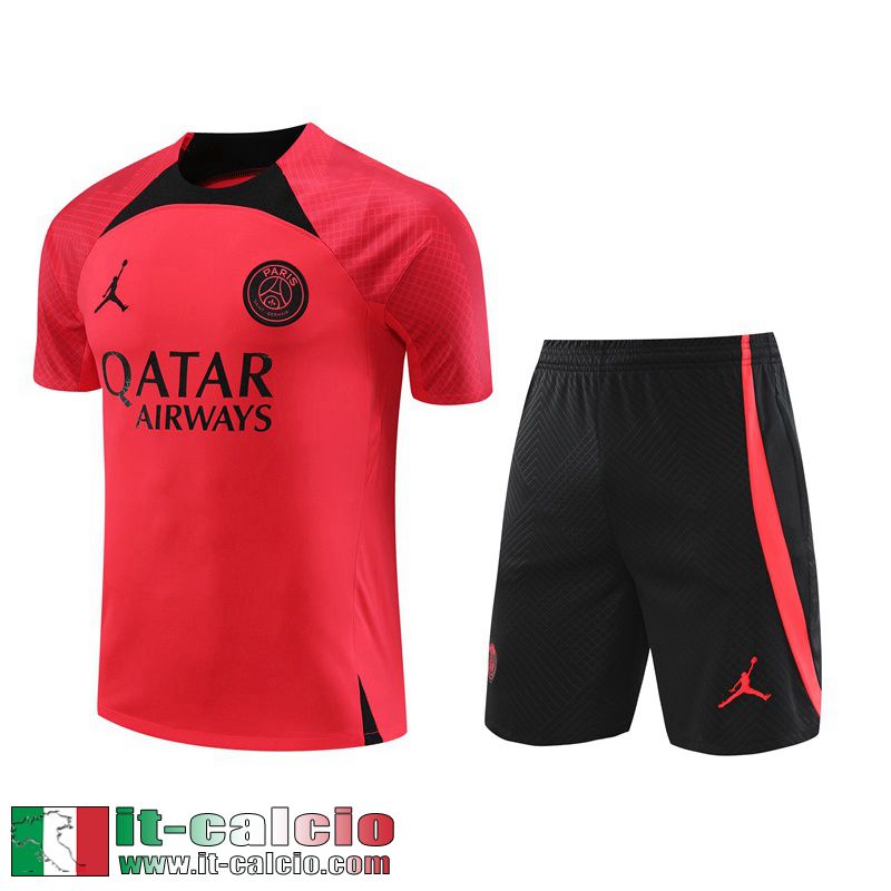 PSG Tute Calcio T Shirt rosso Uomo 2023 2024 TG809