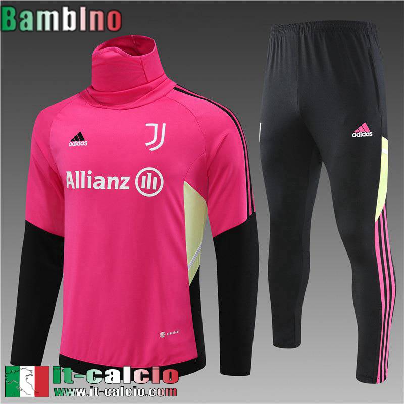 Juventus Tute Calcio Collo alto rosa Bambini 2022 2023 TK562