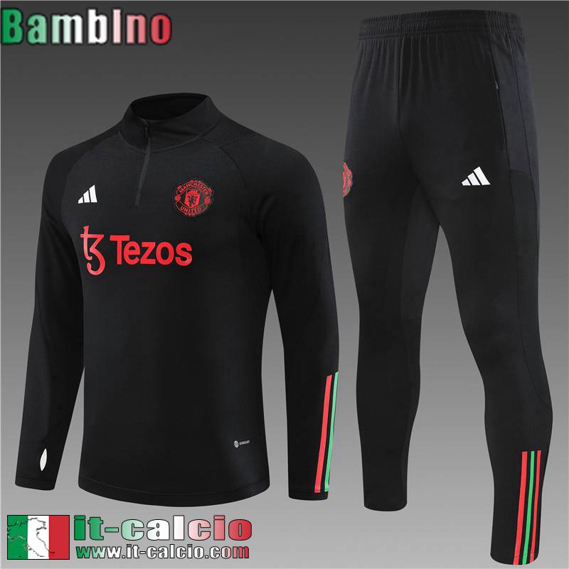 Manchester United Tute Calcio nero Bambini 2023 2024 TK582