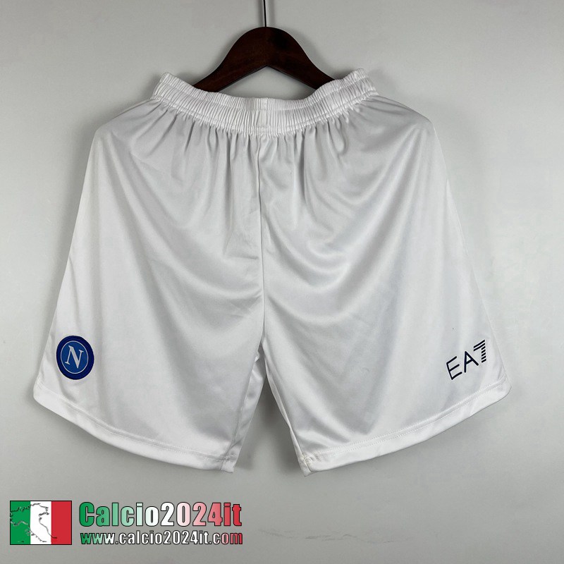 Napoli Pantaloncini Calcio Bianco Uomo 2023 2024 P243