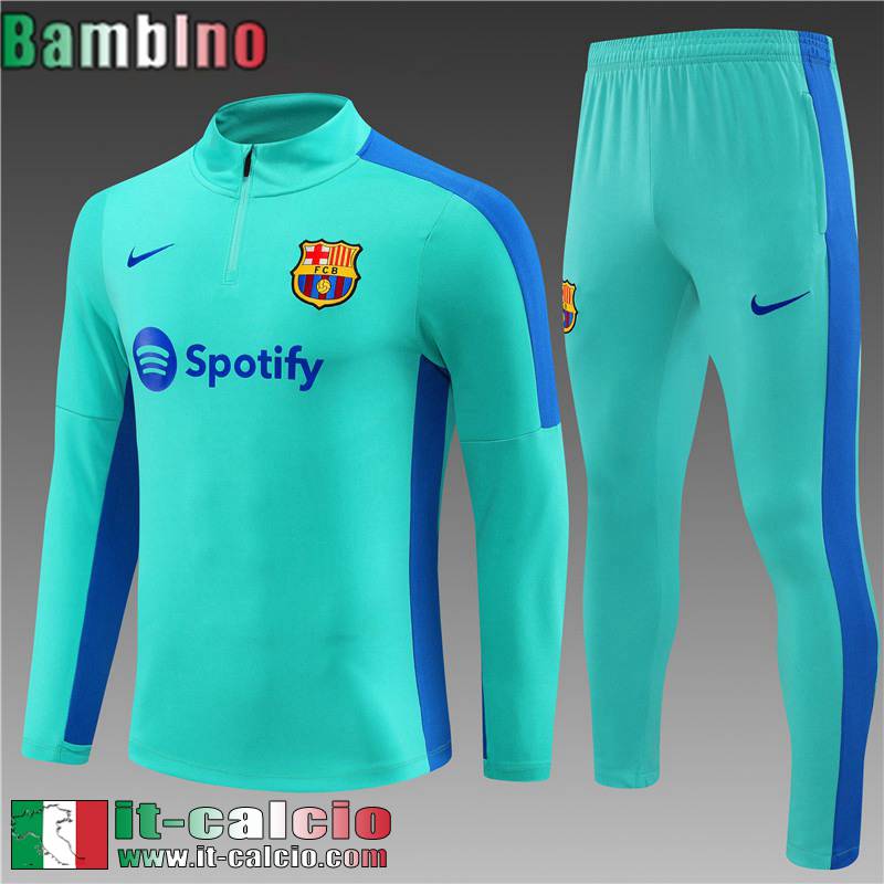 Barcellona Tute Calcio Verde Bambini 2023 2024 TK611