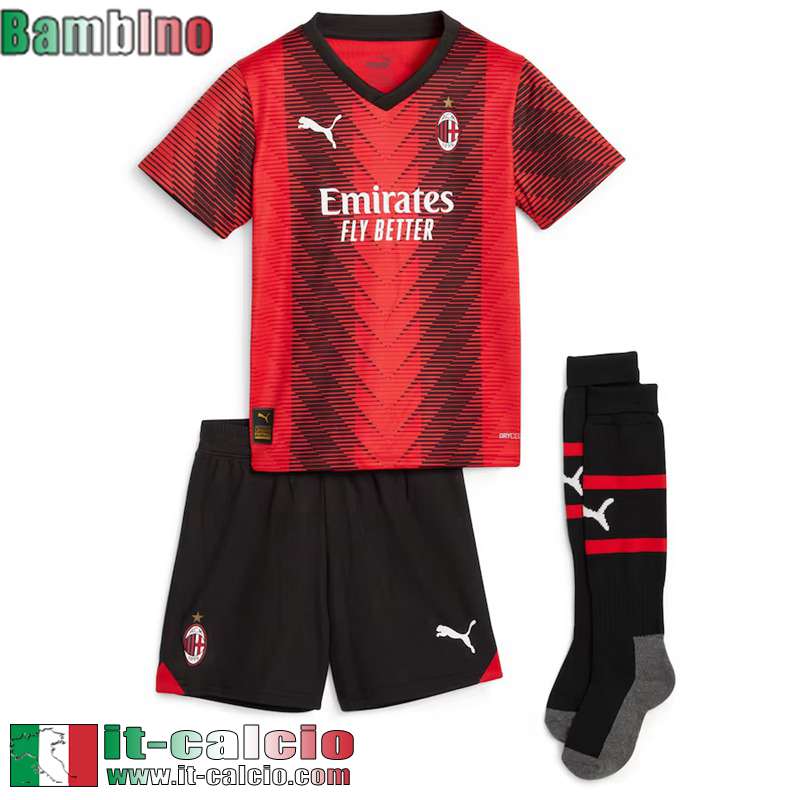 AC Milan Maglia Calcio Prima Bambini 2023 2024