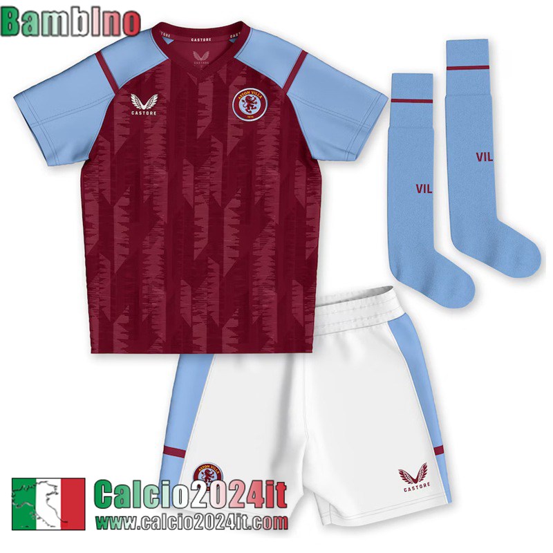 Aston Villa Maglia Calcio Prima Bambini 2023 2024