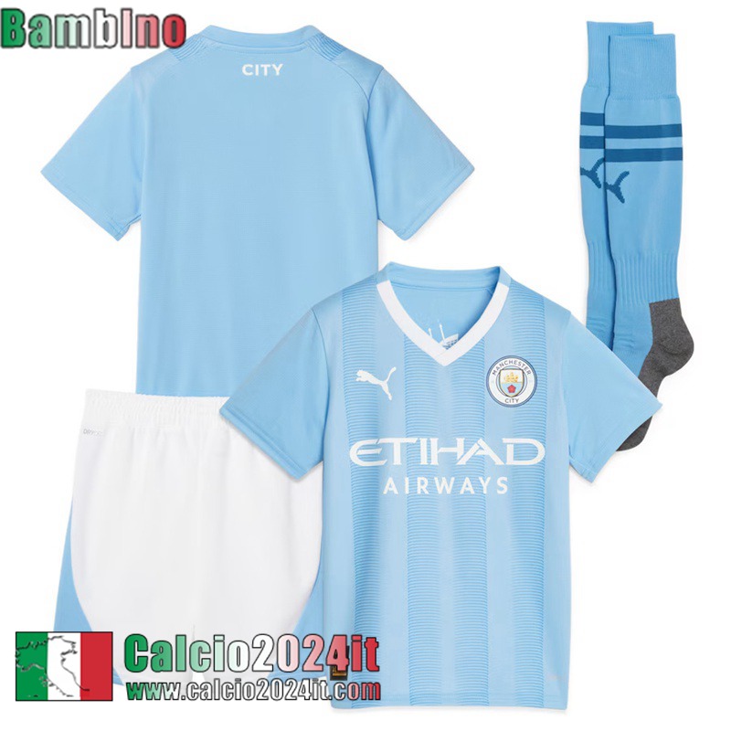 Manchester City Maglia Calcio Prima Bambini 2023 2024