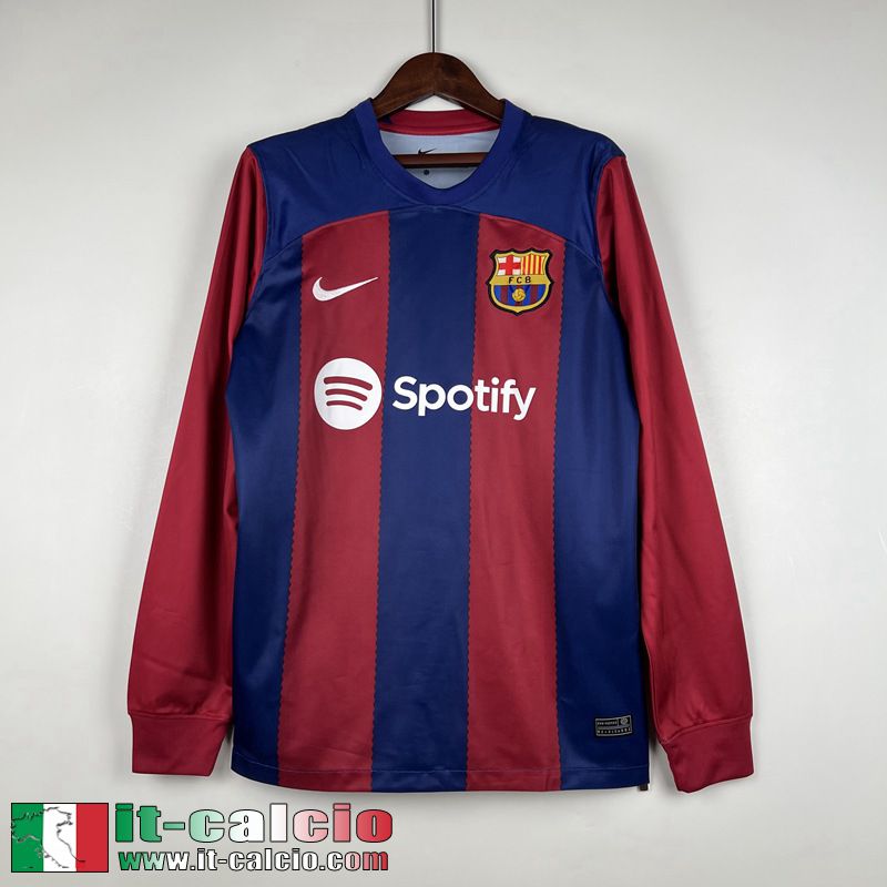 Barcellona Maglia Calcio Prima Manga Larga Uomo 2023 2024