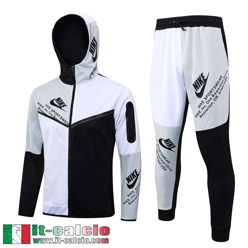 Sport Full-Zip Giacca Cappuccio bianco e nero Uomo 2023 2024 JK784