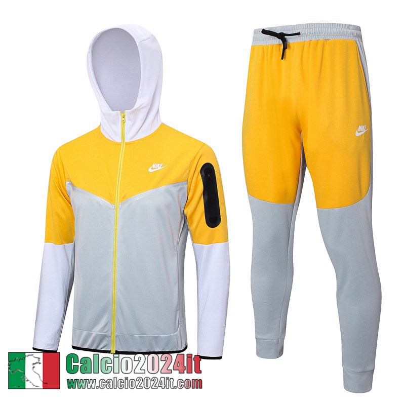 Sport Full-Zip Giacca Cappuccio giallo grigio chiaro Uomo 2023 2024 JK774