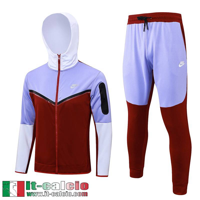 Sport Full-Zip Giacca Cappuccio blu rosso scuro Uomo 2023 2024 JK779