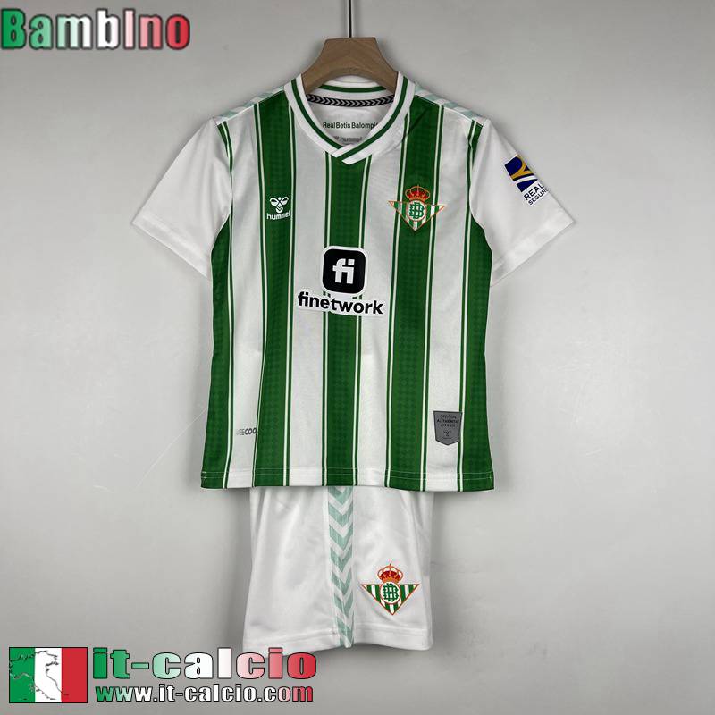 Real Betis Maglia Calcio Prima Bambini 2023 2024 MK47