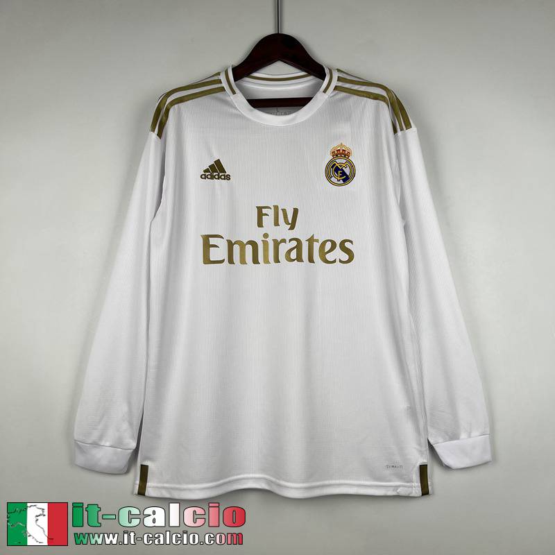 Real Madrid Retro Maglia Calcio Manga Larga Prima Uomo Manga Larga 19/20 FG297