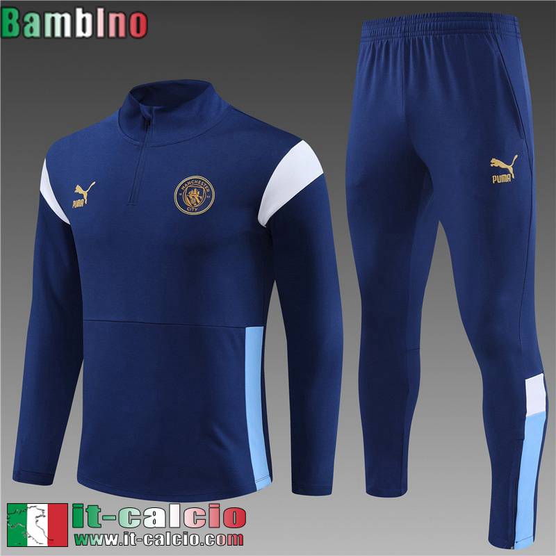 Manchester City Tute Calcio + PANTALONI blu navy Bambini 2023 2024 TK638