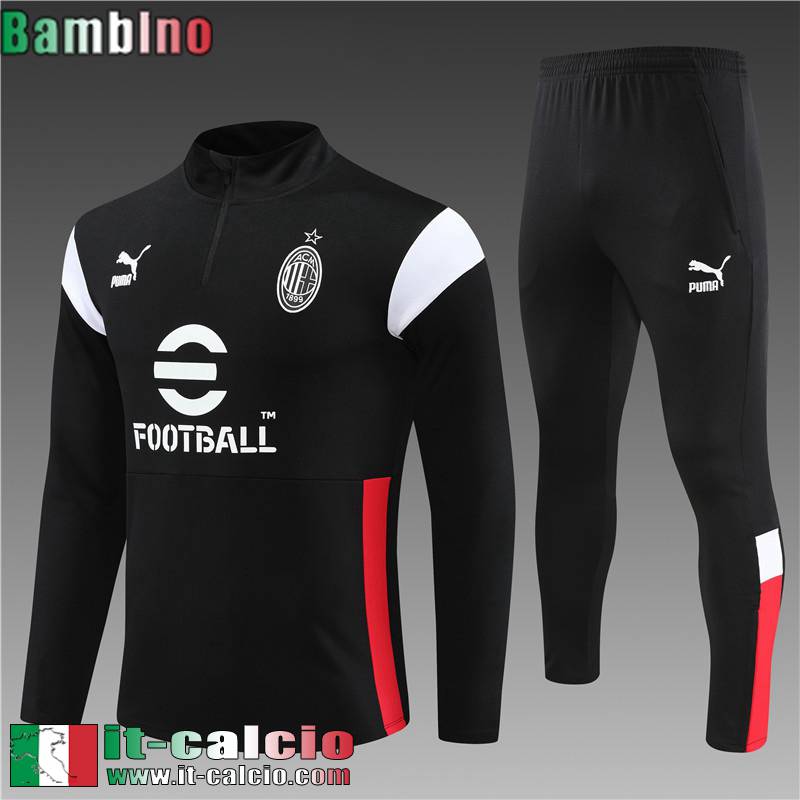 AC Milan Tute Calcio + PANTALONI nero Bambini 2023 2024 TK644