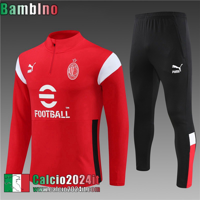 AC Milan Tute Calcio + PANTALONI rosso Bambini 2023 2024 TK645