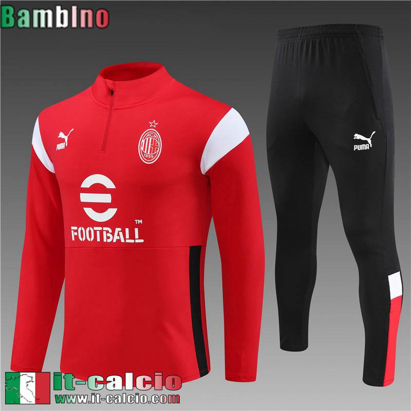 AC Milan Tute Calcio + PANTALONI rosso Bambini 2023 2024 TK645