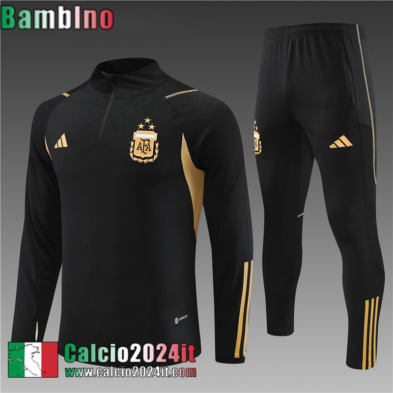 Argentina Tute Calcio + PANTALONI nero Bambini 2023 2024 TK649
