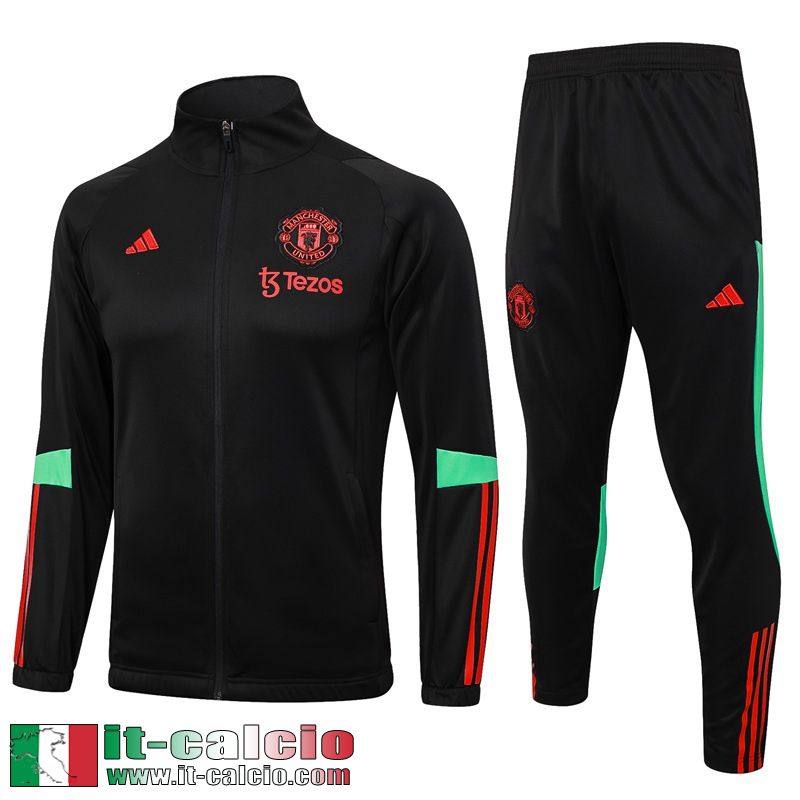 Manchester United Full-Zip Giacca nero Uomo 2023 2024 JK796