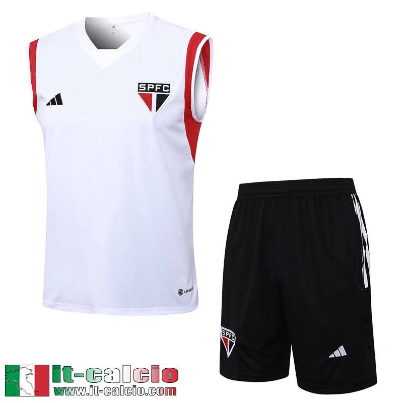 Sao Paulo Tute Calcio Senza maniche Bianco Uomo 2023 2024 TG963